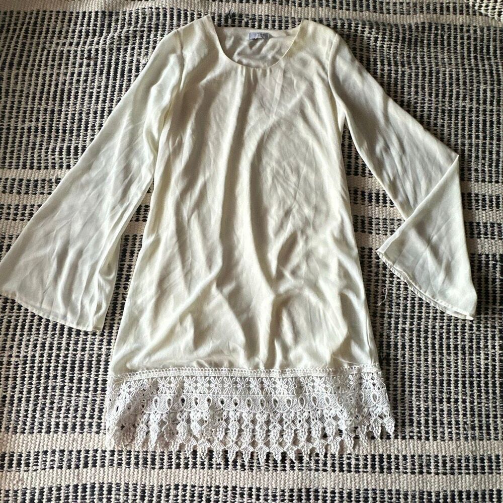 Tobi Size Small Ivory long sleeve sheer dress boho